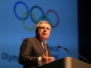 Thomas Bach en una rueda de prensa Thomas Bach en una rueda de prensa
