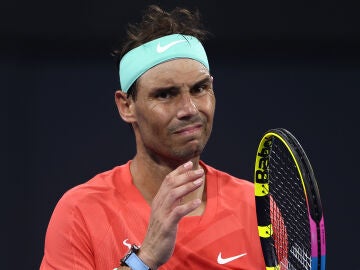 Rafa Nadal durante el torneo de tenis en Brisbane 