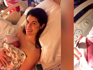 Sarah Mariuz y Leah Rodgers tras dar a luz.