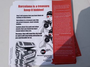 Campaña contra la masificación de turistas en Barcelona