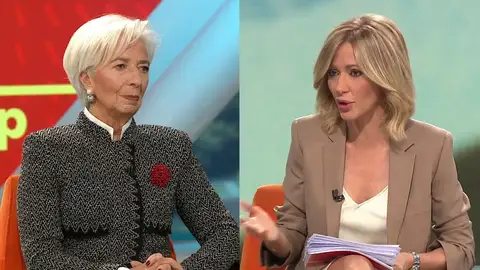 Christine Lagarde en Espejo Público. Christine Lagarde en Espejo Público.