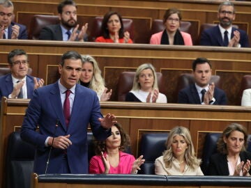 Pedro Sánchez durante una sesión de control al Gobierno