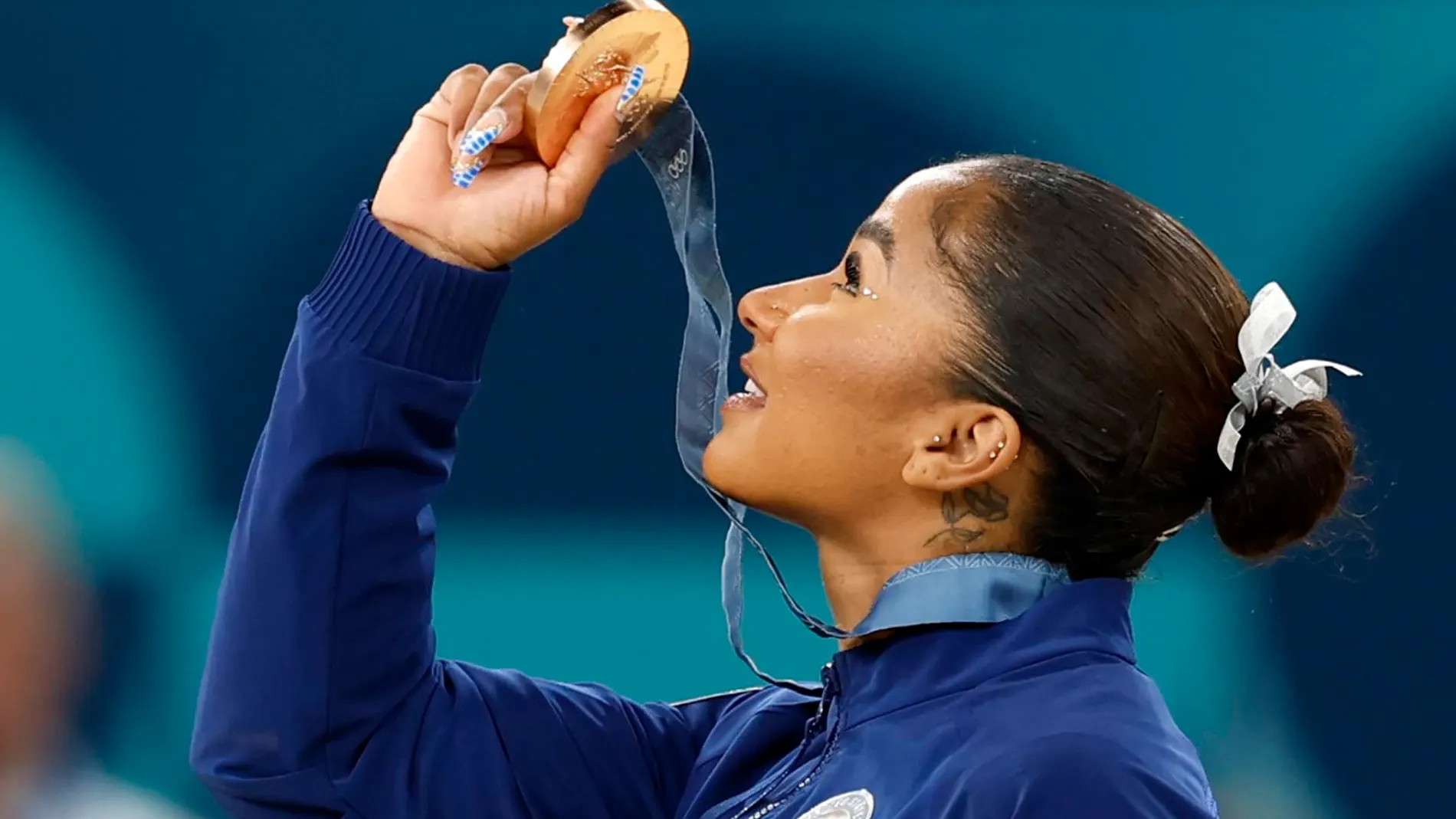 La gimnasta estadounidense Jordan Chiles en los Juegos Olímpicos de París 2024 La gimnasta estadounidense Jordan Chiles en los Juegos Olímpicos de París 2024