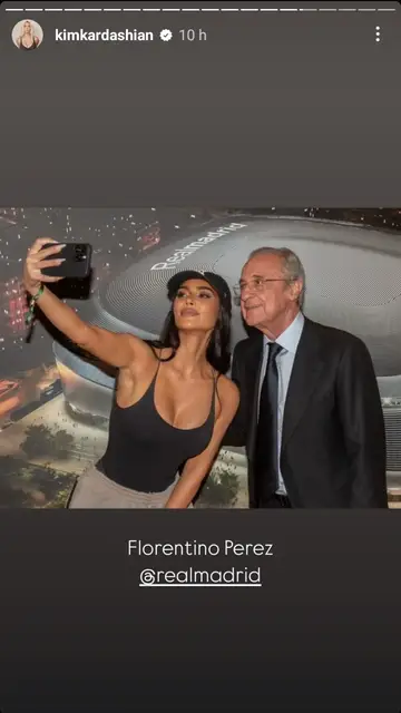 Kim Kardashian junto a Florentino Pérez Kim Kardashian junto a Florentino Pérez